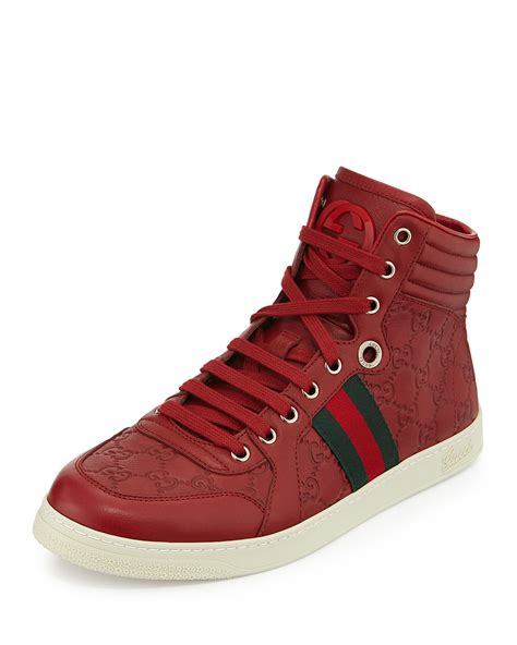 red high tops gucci|Gucci high tops for men.